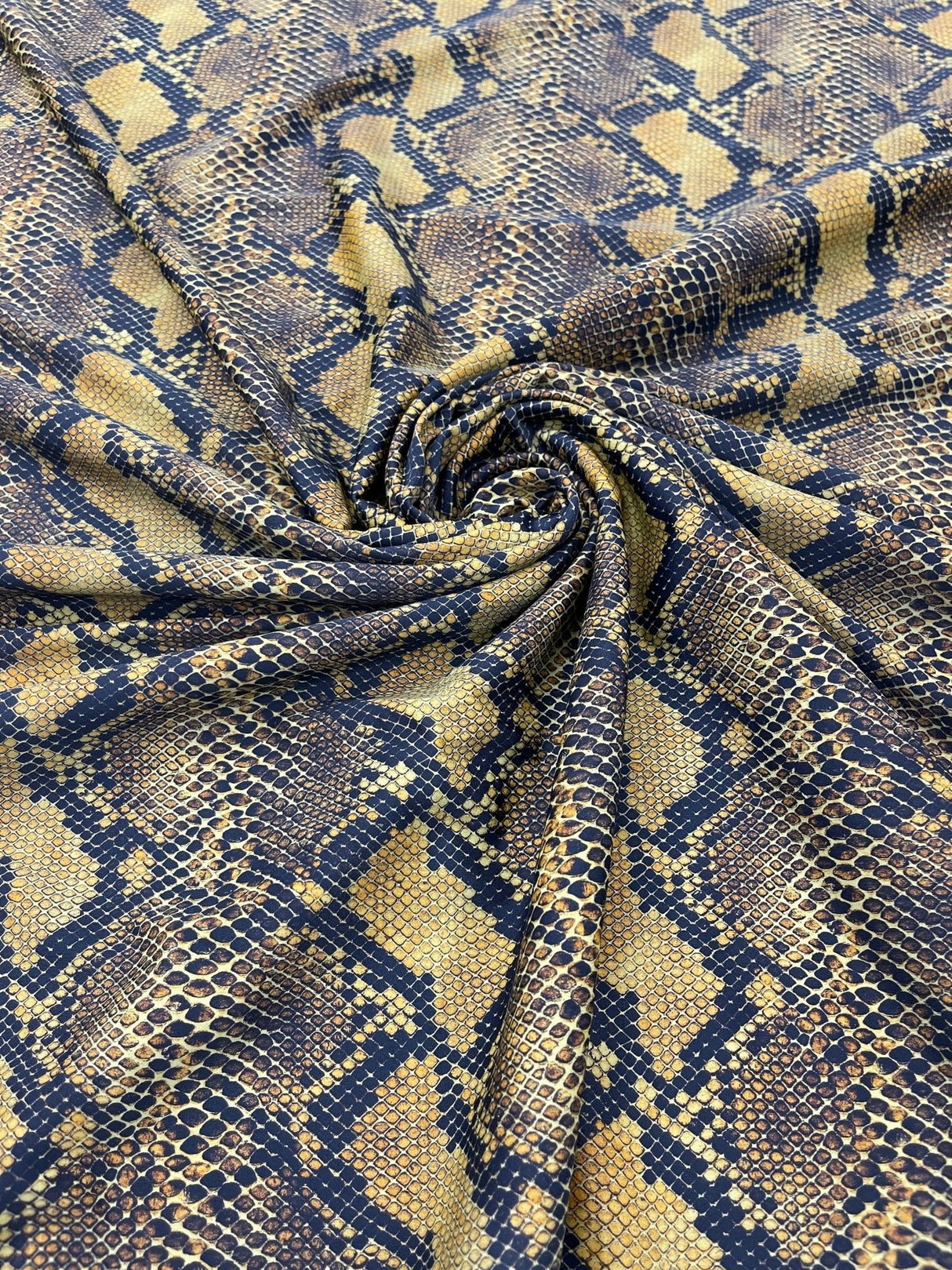 Python Snake Print Nylon Spandex Fabric - Digital Snake Skin Print, 58" Width (1 Yard)