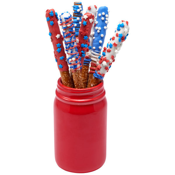 Patriotic Red, White and Blue Star Sprinkles – 16.5 oz. handheld container