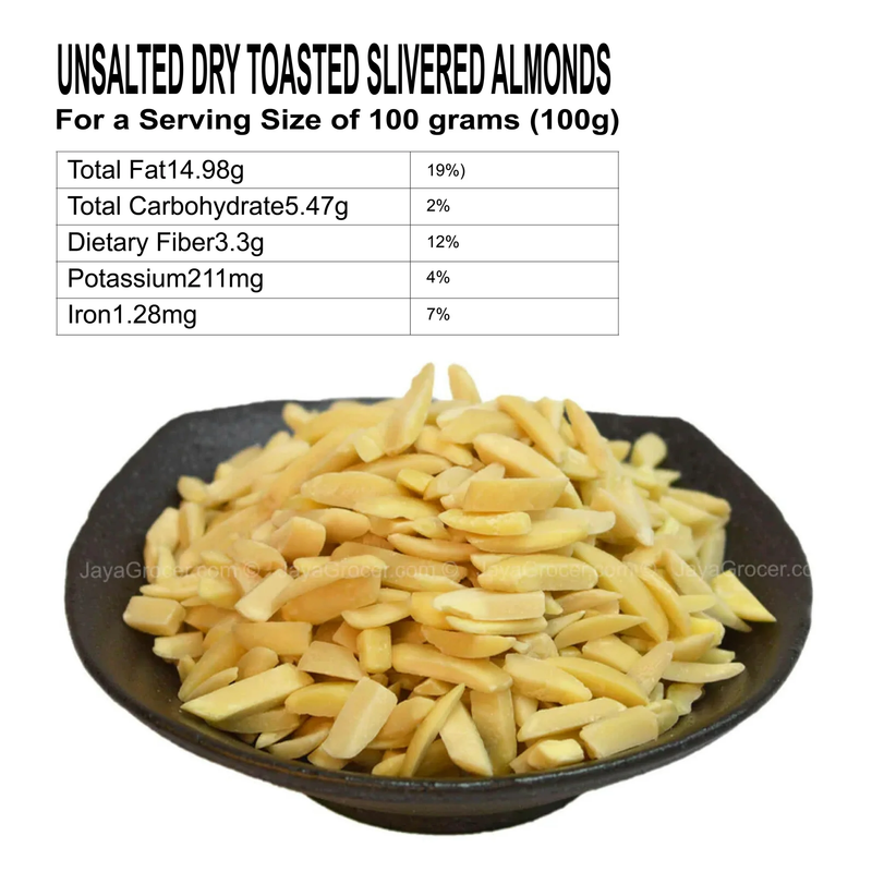 RADYAN Unsalted, Dry Toasted Slivered Almonds