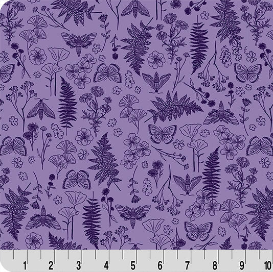 Purple Floral Quilting Cuddle Fabric