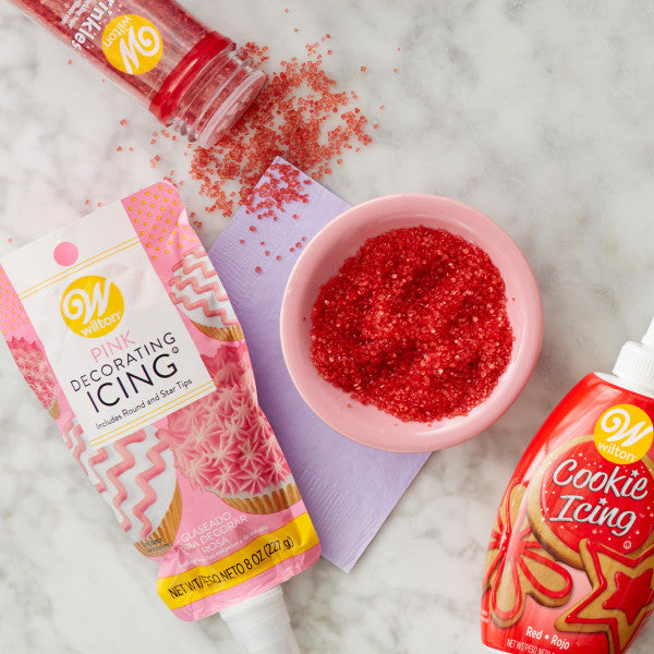 Wilton Pink Icing Pouch with Tips, 8 oz.