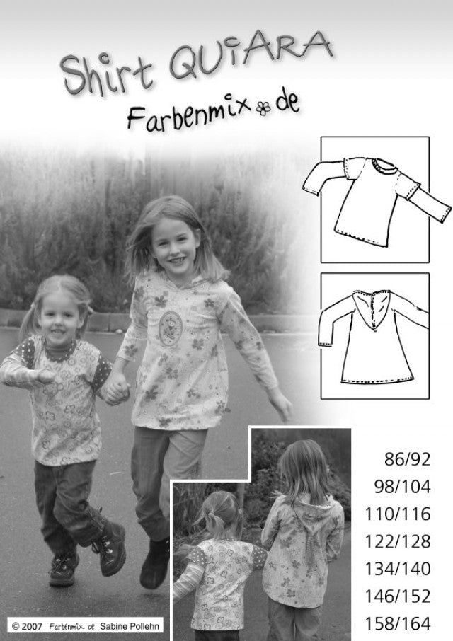 Sewing Pattern Quiara Hoodie Shirt by Farbenmix
