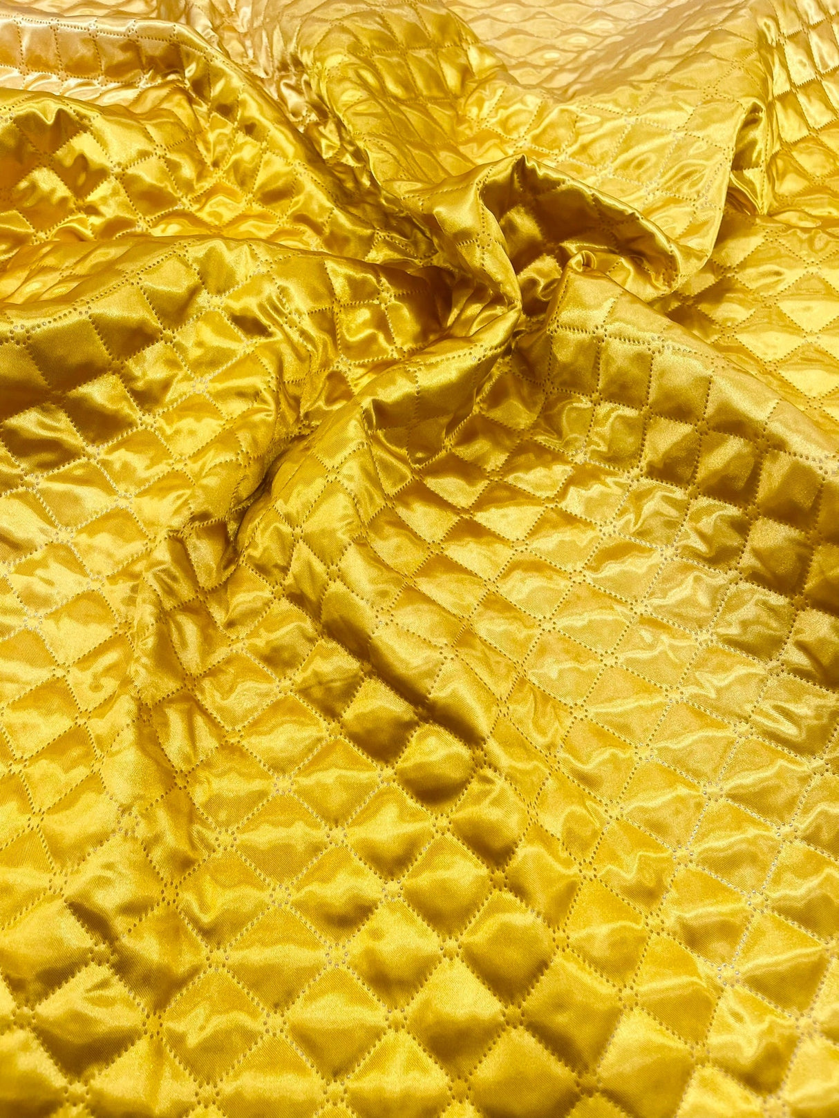 Quilted Satin Fabric - Diamond Pattern, 58" Width, 16 Oz Per Yard (1 Yard)