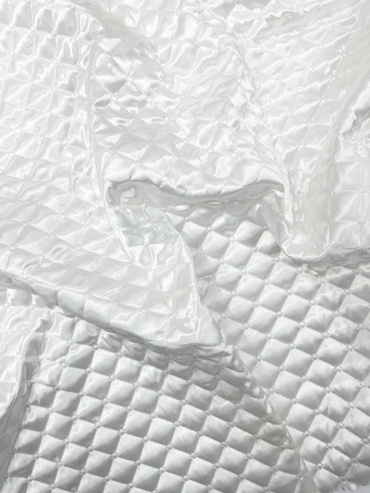 Quilted Satin Fabric - Diamond Pattern, 58" Width, 16 Oz Per Yard (1 Yard)
