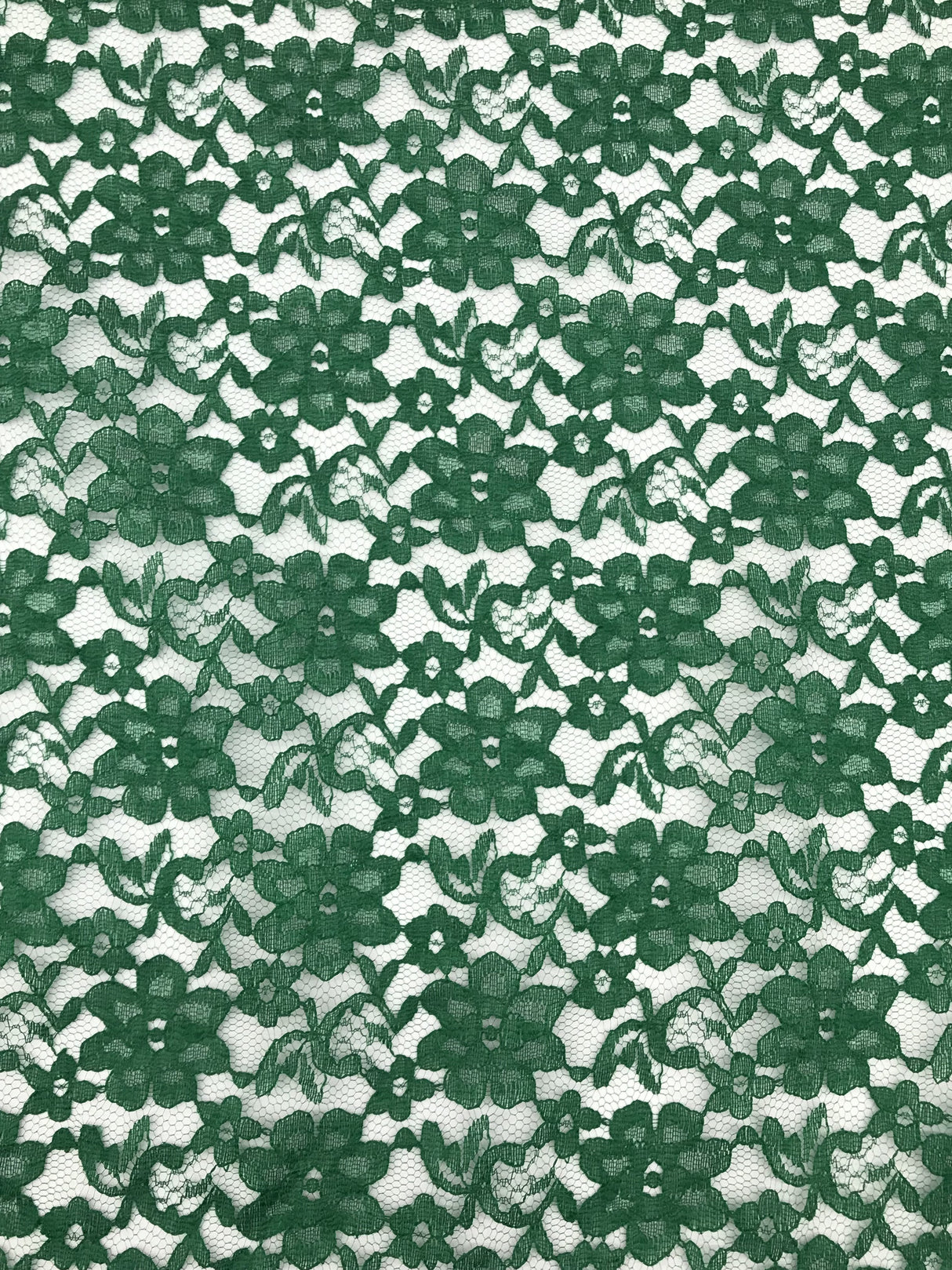 Forrest Green Rachelle Lace Polyester Fabric - Sheer Floral Lace, 58/60" Wide (1 Yard)