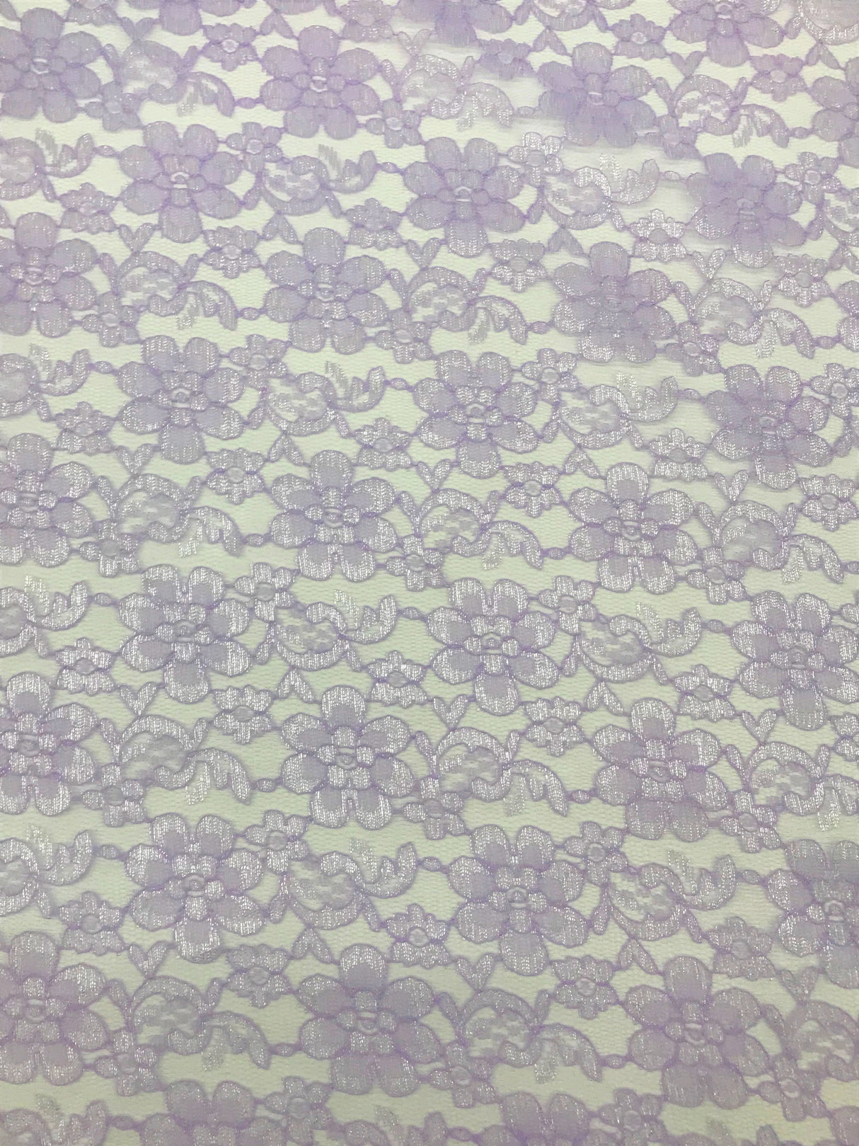 Lavender Rachelle Lace Polyester Fabric - Sheer Floral Lace, Lavender, 58/60" Width (1 Yard)