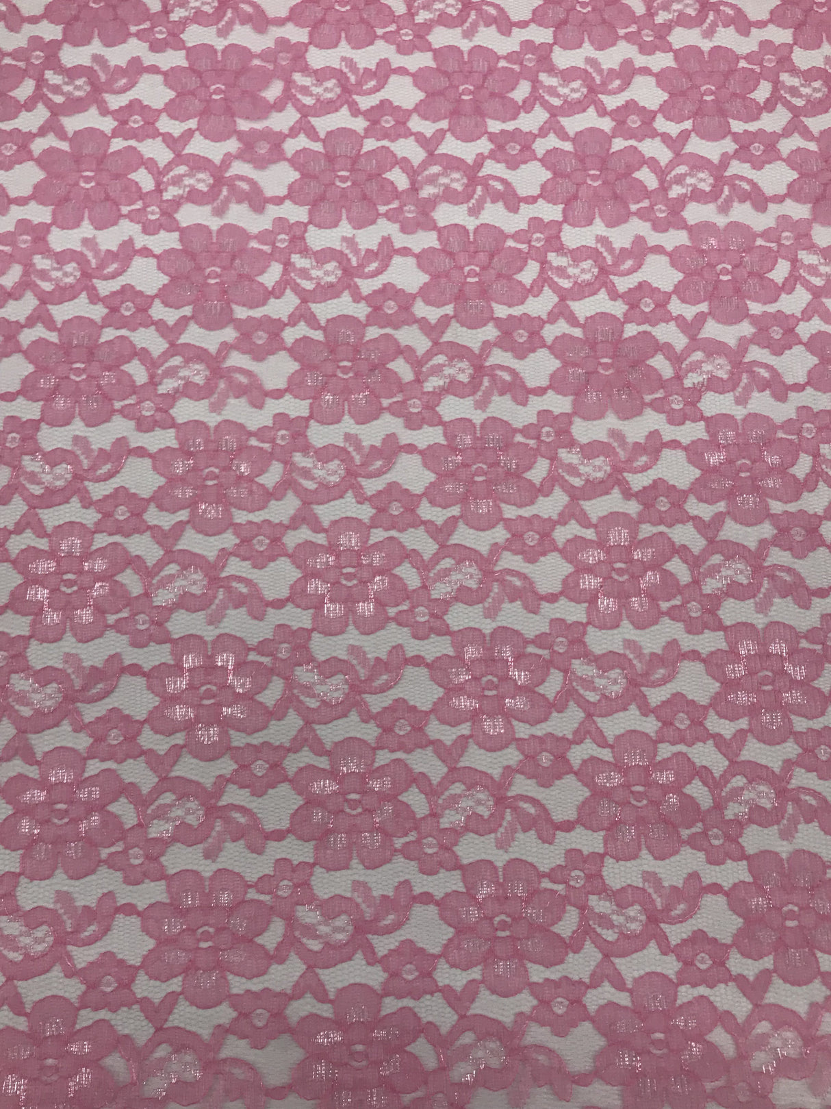 Rose Pink Rachelle Lace Polyester Fabric - Sheer Floral Lace, 58/60" Wide