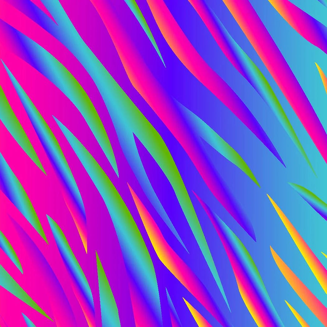 Printed Spandex Rainbow Tiger Stripe
