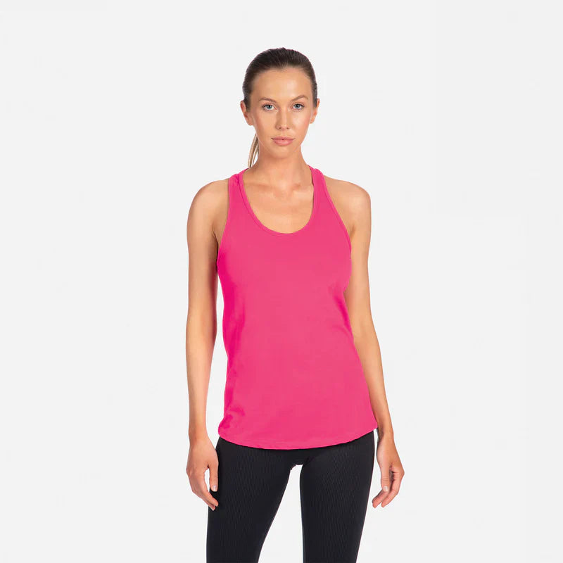 Next Level 1533 Women's Tank Top Lightweight Cotton Poly Jersey Fabric - Raspberry, Racerback, 30 Singles, 135 Grams, 4.0 Oz (1 Unit)