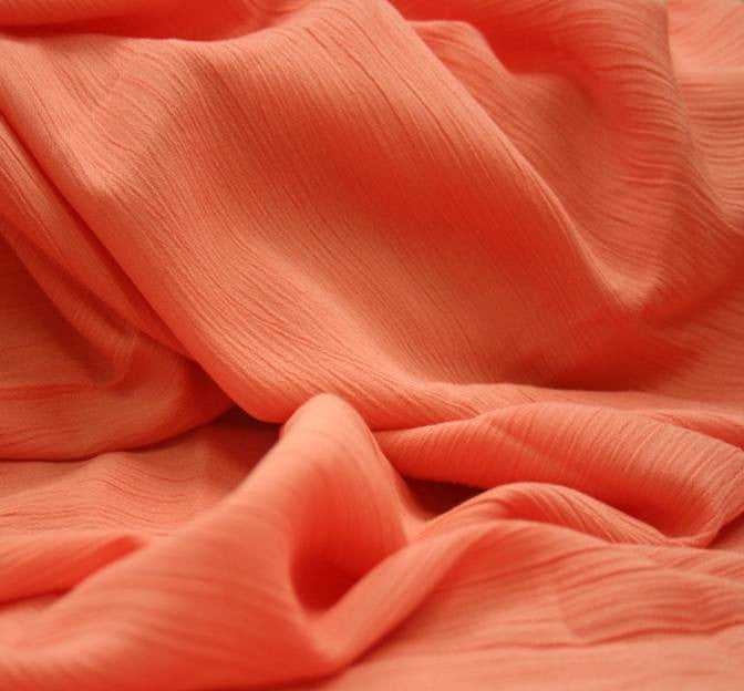 Rayon Crinkle Peach 100 Percent Rayon Fabric - Peach Crinkle Texture, 50/52" Width