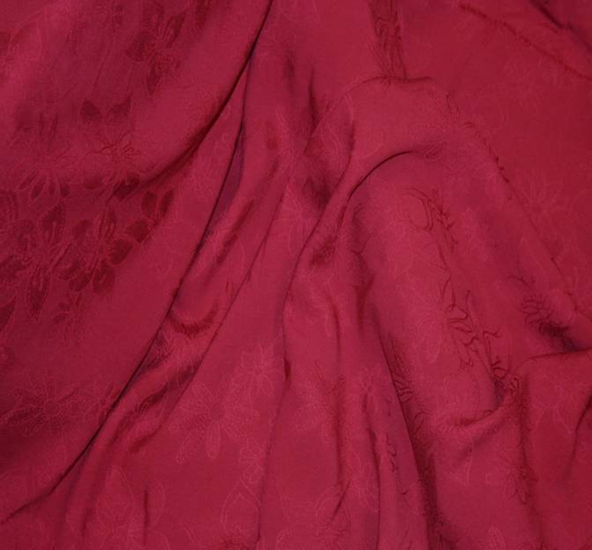 1 Yard Rayon Floral Jacquard Burgundy for Dresses Trousers and Home Décor 53/54" Width