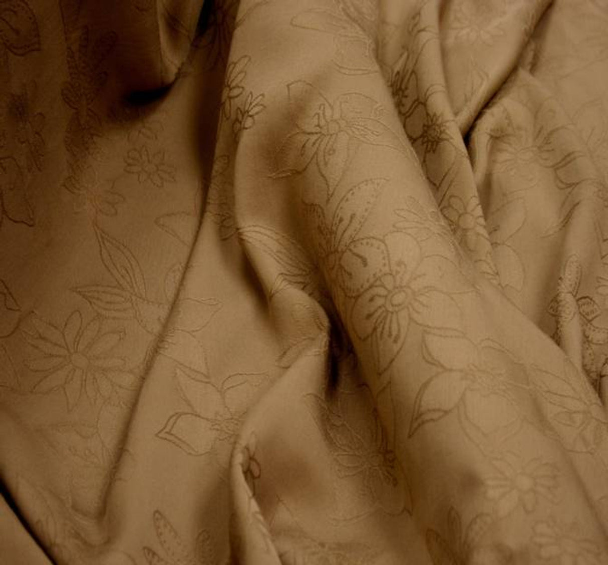 1 Yard Rayon Floral Jacquard Khaki for Dresses Trousers and Home Décor 53/54" Width