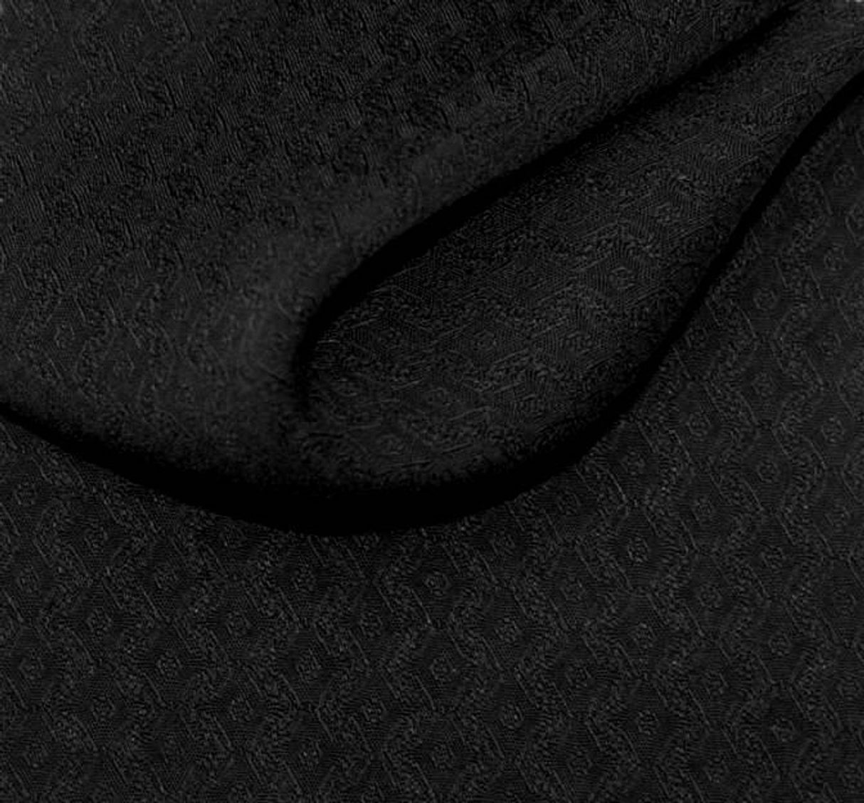 1 Yard Rayon Jacquard Diamond Black Fabric for Dresses Trousers and Décor 53/54" Width