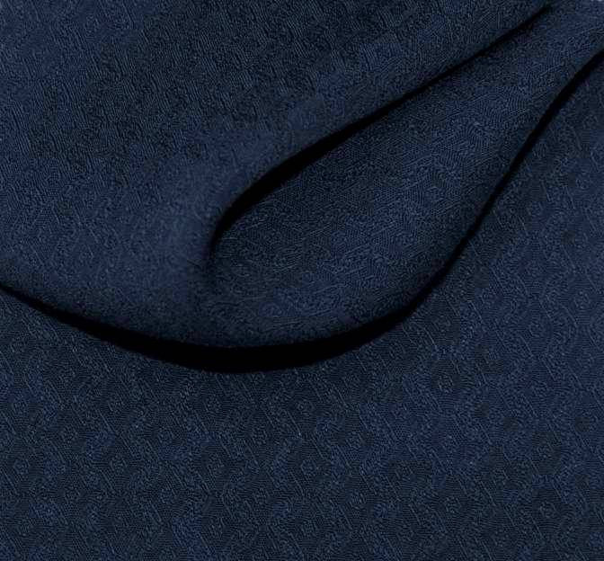 1D352 Diamond Rayon Jacquard Fabric - Midnight Blue Diamond Pattern, 53/54" Width (1 Yard)