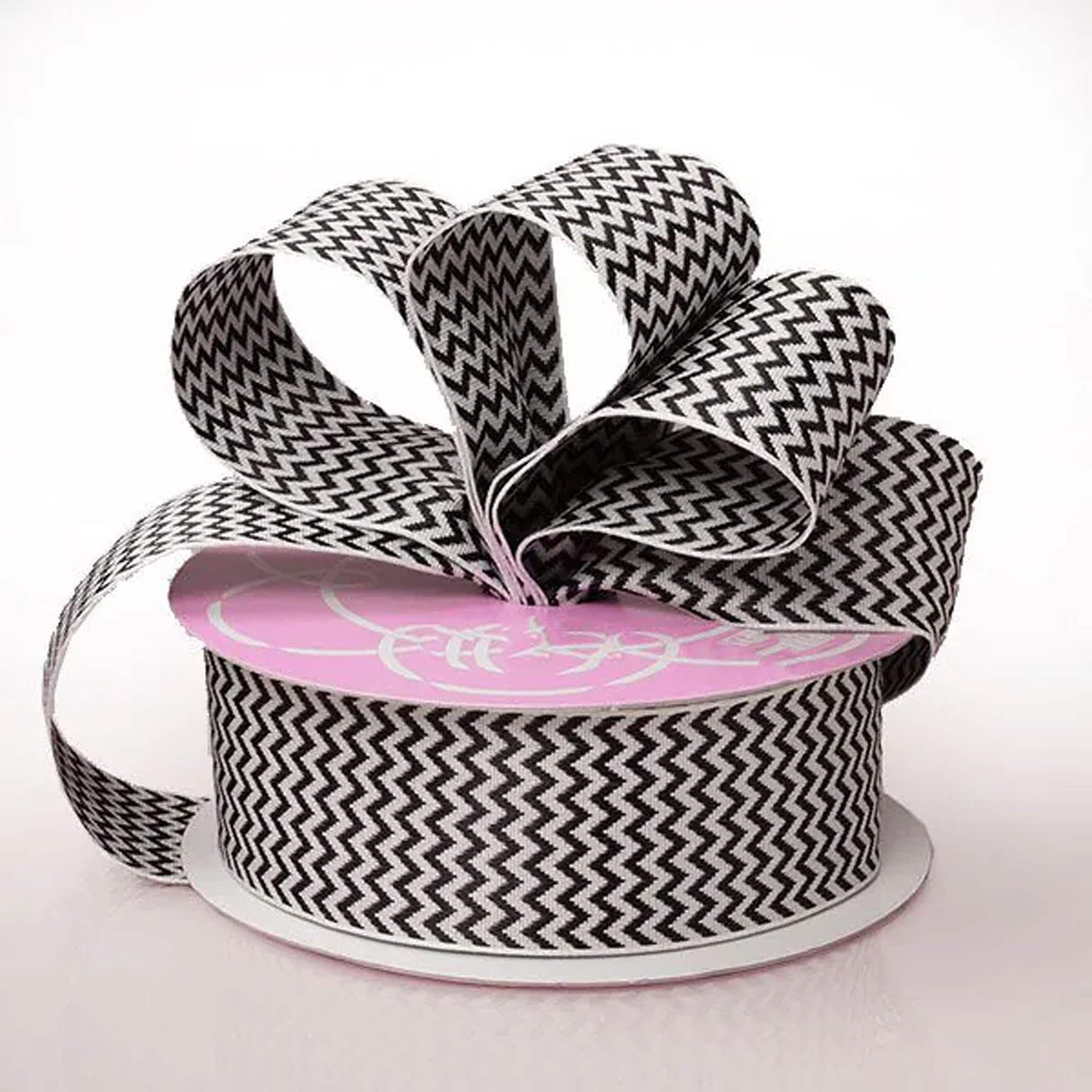 Mini Chevron Woven Ribbon 1 1/2 '' X 20 yd Black Color 1 / roll