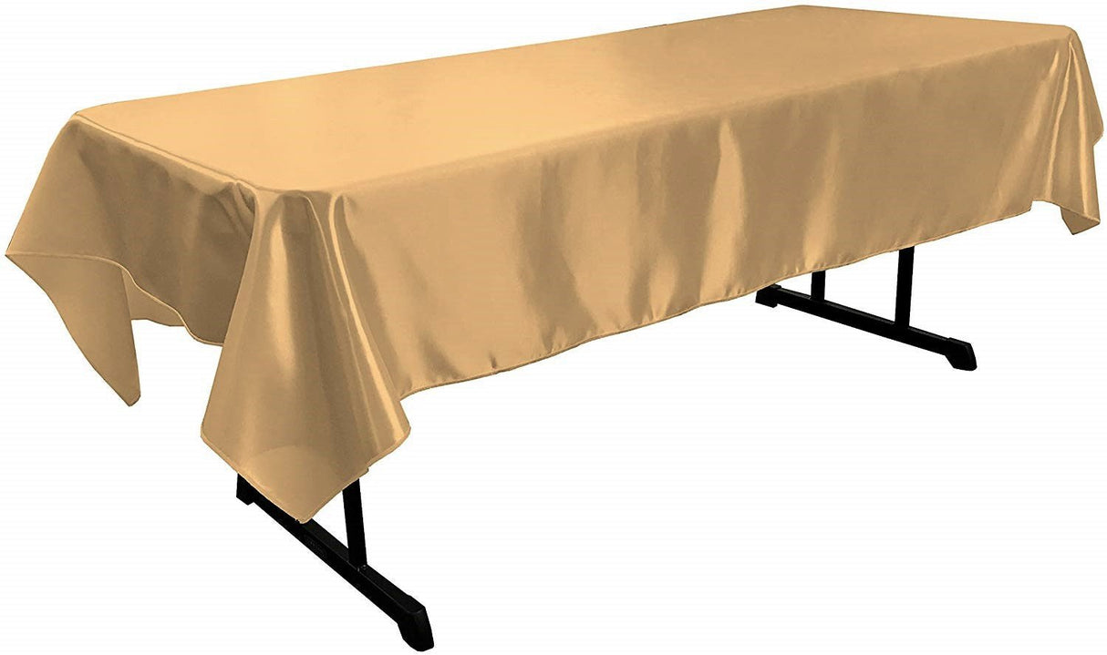 Rectangular Bridal Satin Polyester Fabric - Tablecloth, 58" X 144" (1 Piece)