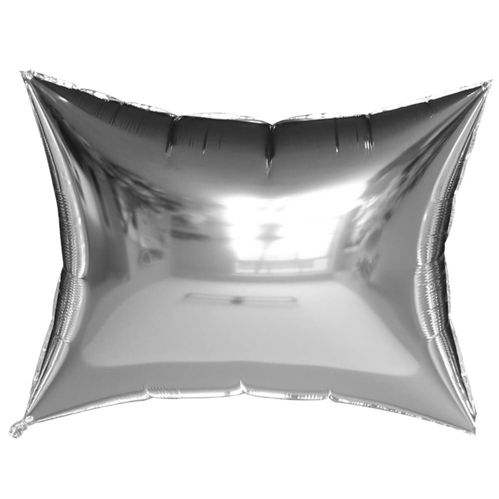 Foil Balloon Rectangular Pillow Panel Silver
