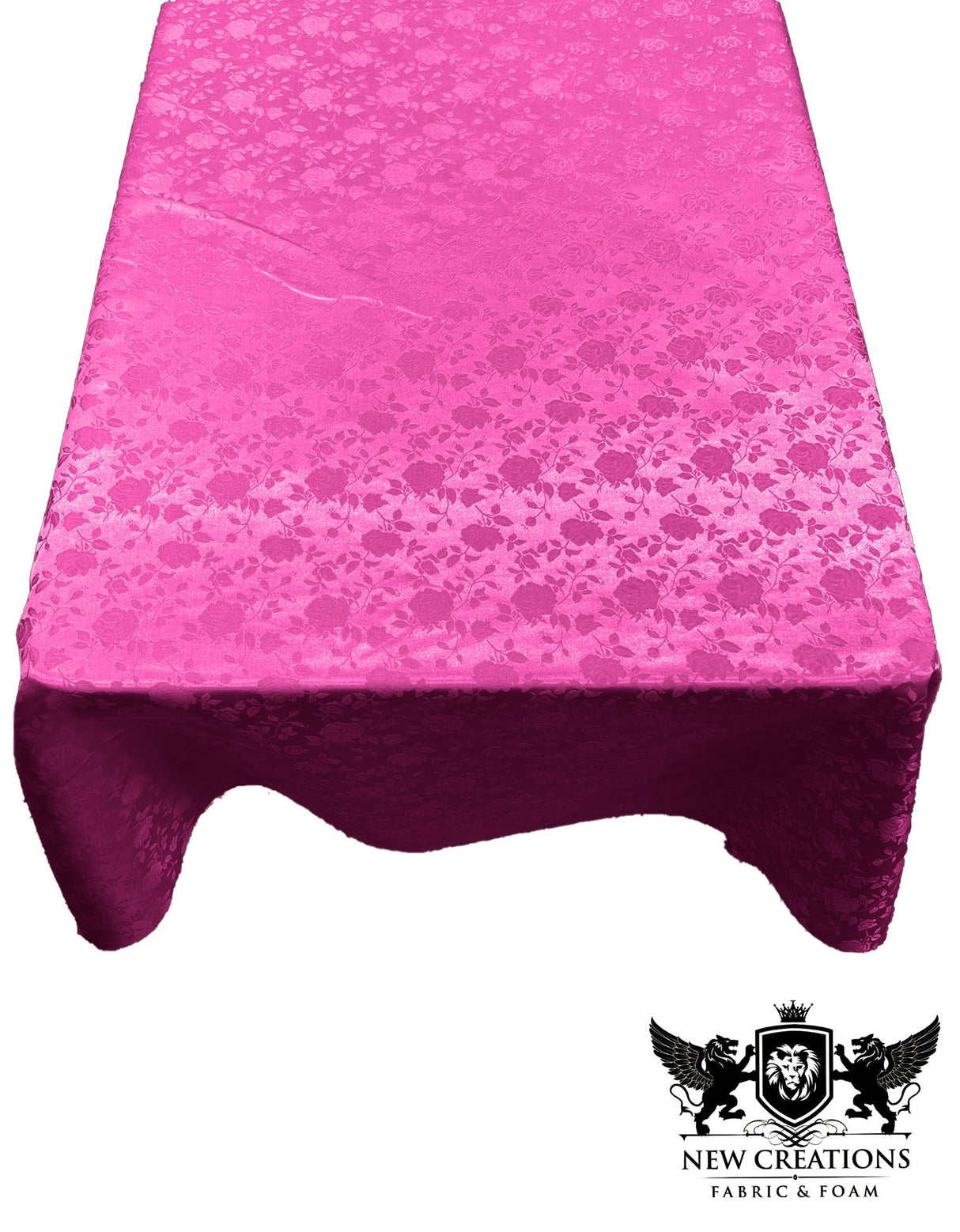 Rectangular Tablecloth Roses Jacquard Satin Fabric - Rose Pattern, 60" X 72" (1 Piece)