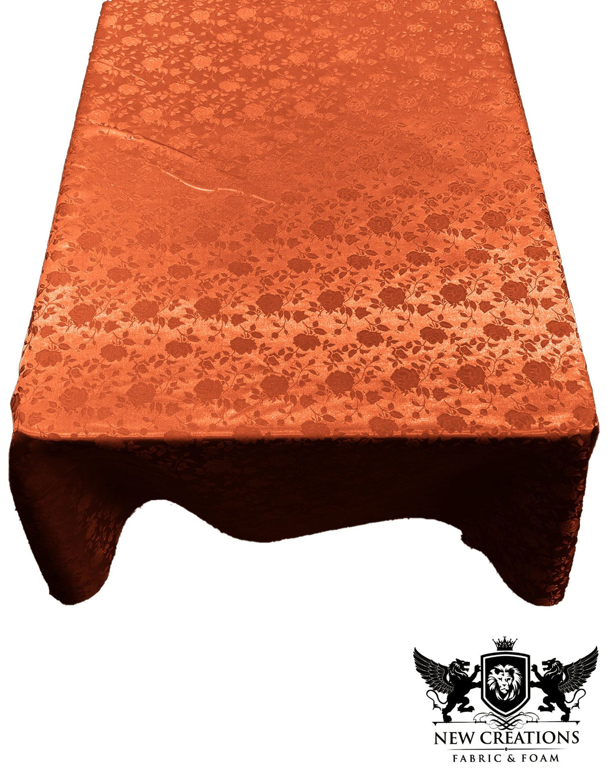 Rectangular Tablecloth Roses Jacquard Satin Fabric - Rose Pattern, 60" X 72" (1 Piece)