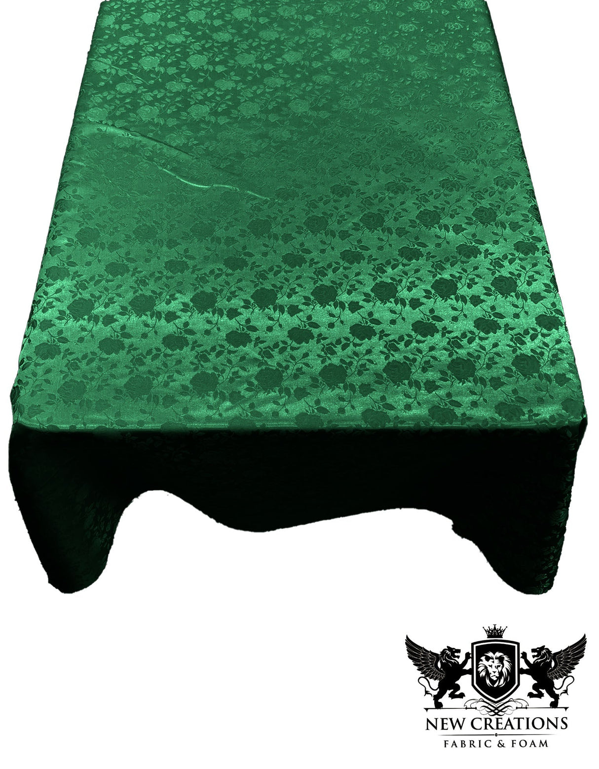 Rectangular Tablecloth Roses Jacquard Satin Fabric - Rose Pattern, 60" X 72" (1 Piece)