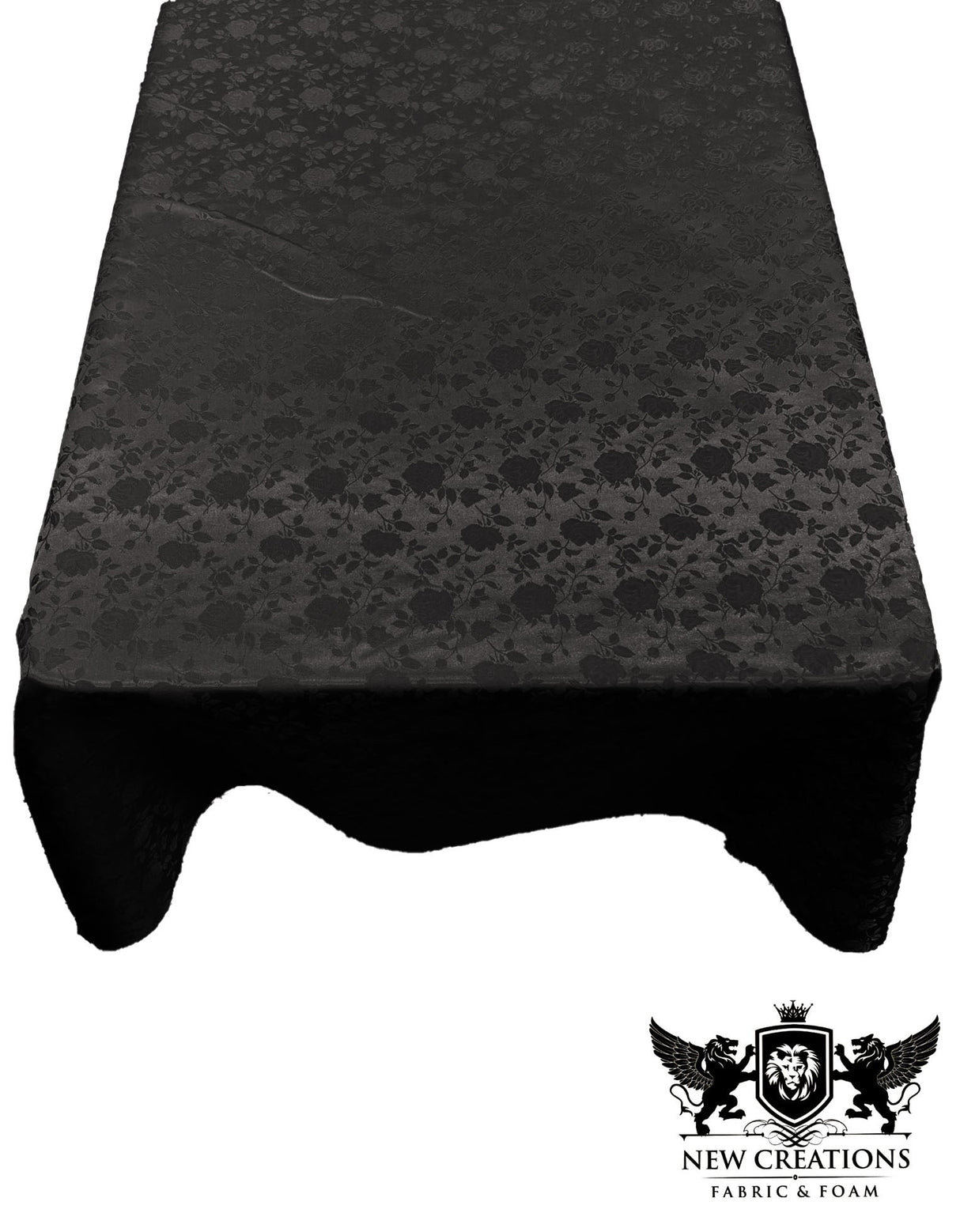 Rectangular Tablecloth Roses Jacquard Satin Fabric - Rose Pattern, 60" X 72" (1 Piece)