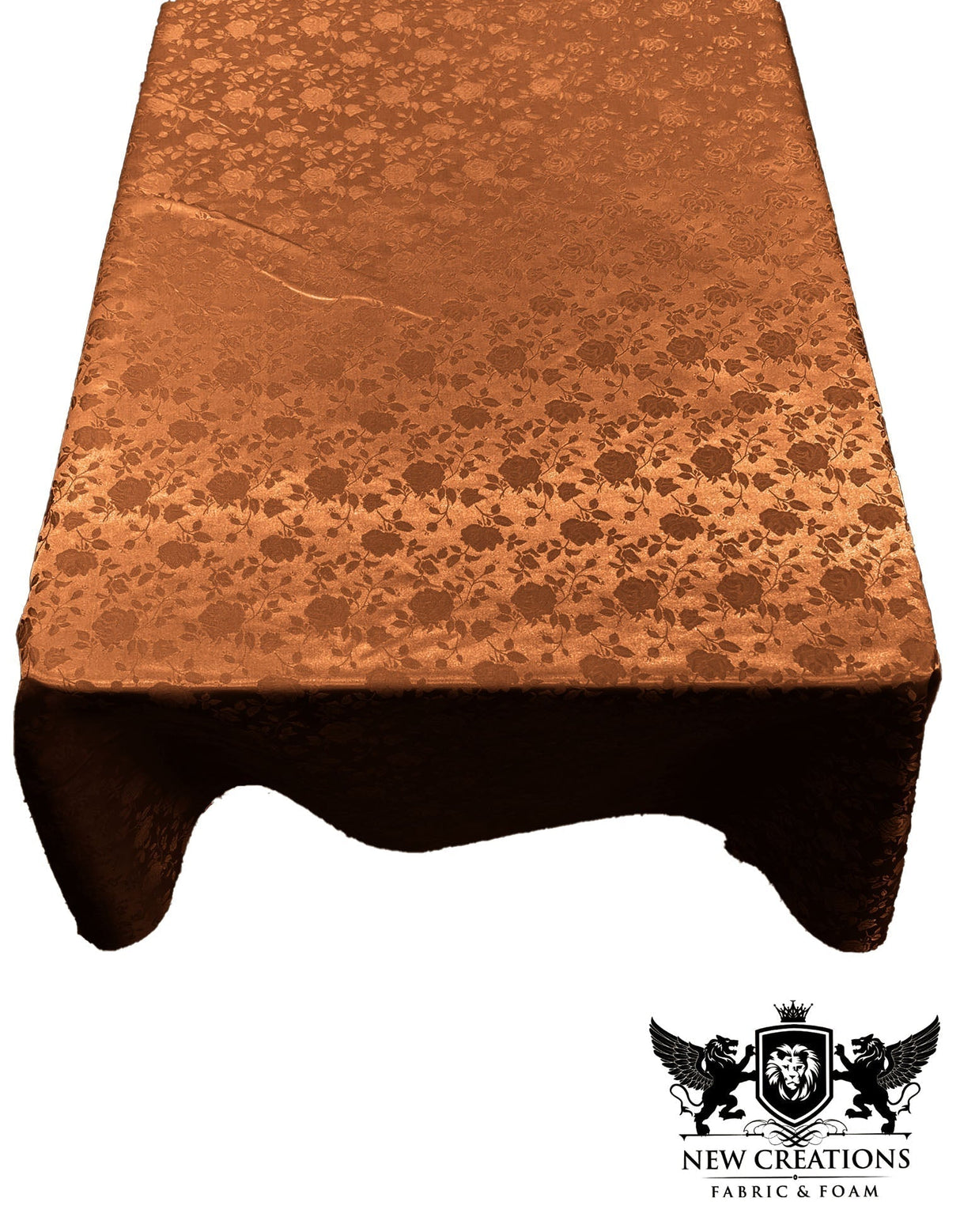 Rectangular Tablecloth Roses Jacquard Satin Fabric - Rose Pattern, 60" X 144" (1 Piece)