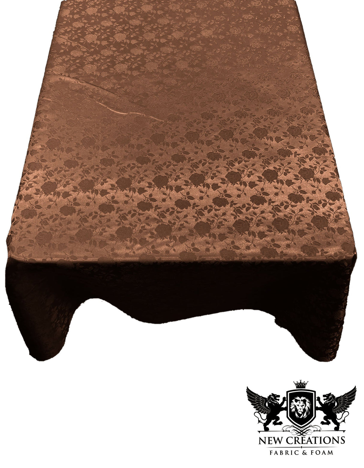 Rectangular Tablecloth Roses Jacquard Satin Fabric - Rose Pattern, 60" X 144" (1 Piece)