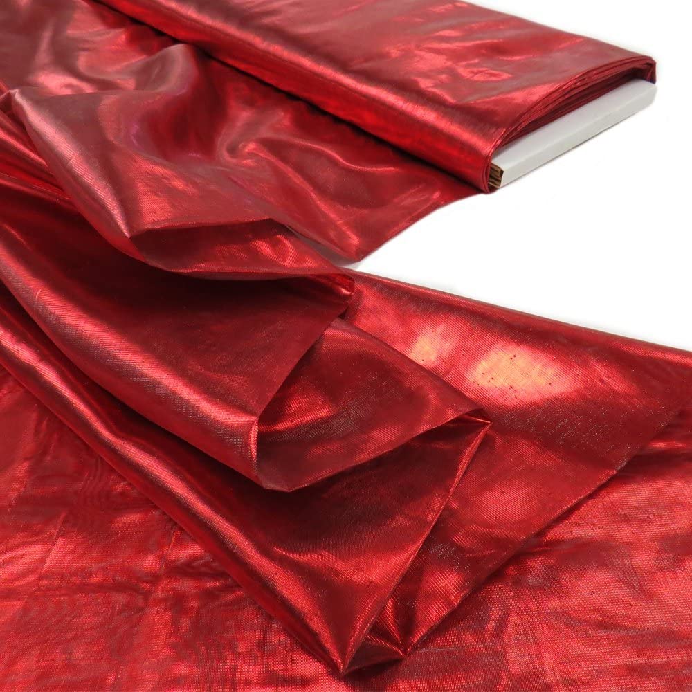 Nylon Metallic Tissue Lame Nylon Fabric - Blush Pink, Gold, Kelly Green, Purple, Red, Royal Blue, Rust, Silver, Turquoise, 60" Width