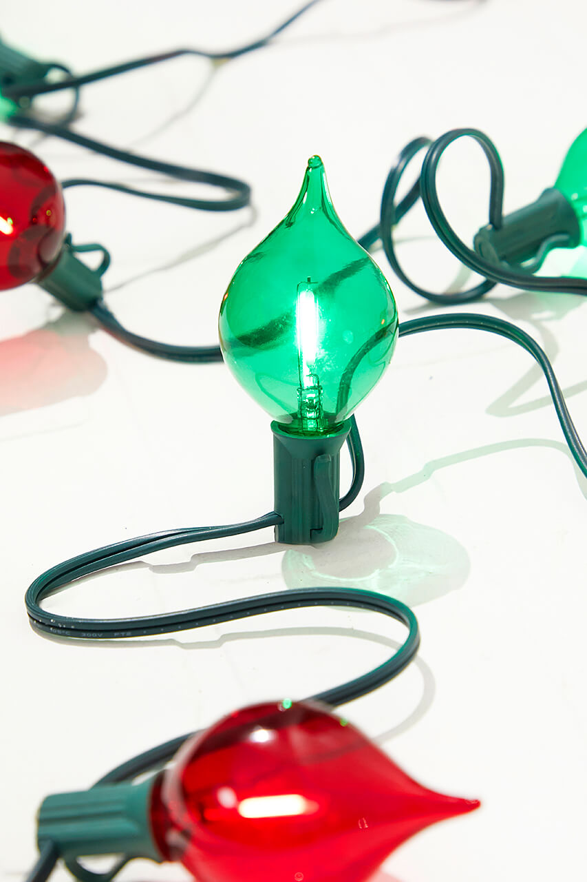 128" LED Retro Kismet Light Strand X8 - Red & Green