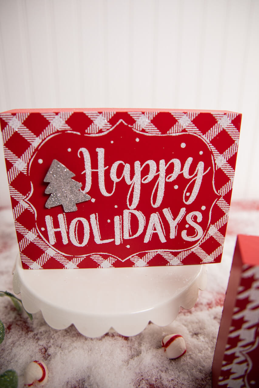 Red & White Christmas Block