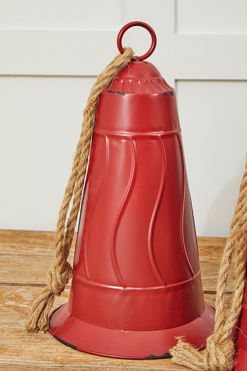 Rustic Red Metal Bell Ornament
