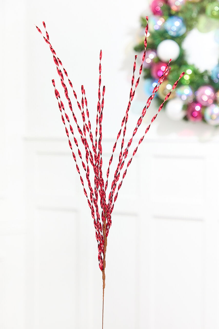 32" Red Twisted Grass Spray