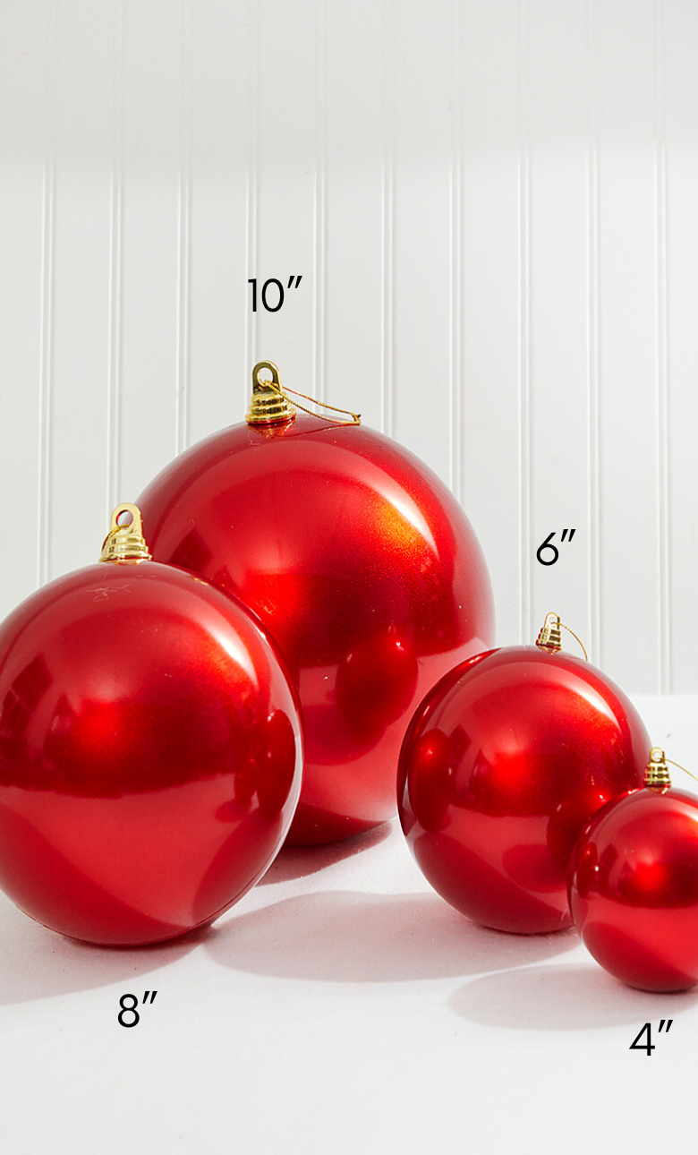 6" Red Candy Apple Ball Ornament