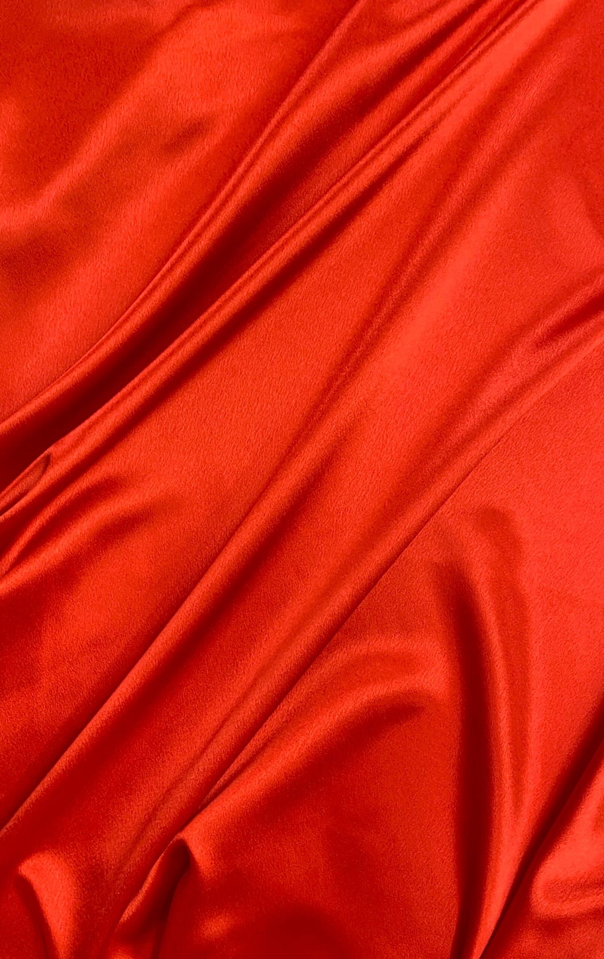 Crepe Satin Polyester Fabric - Red, Shiny, 58" Width (1 Yard)