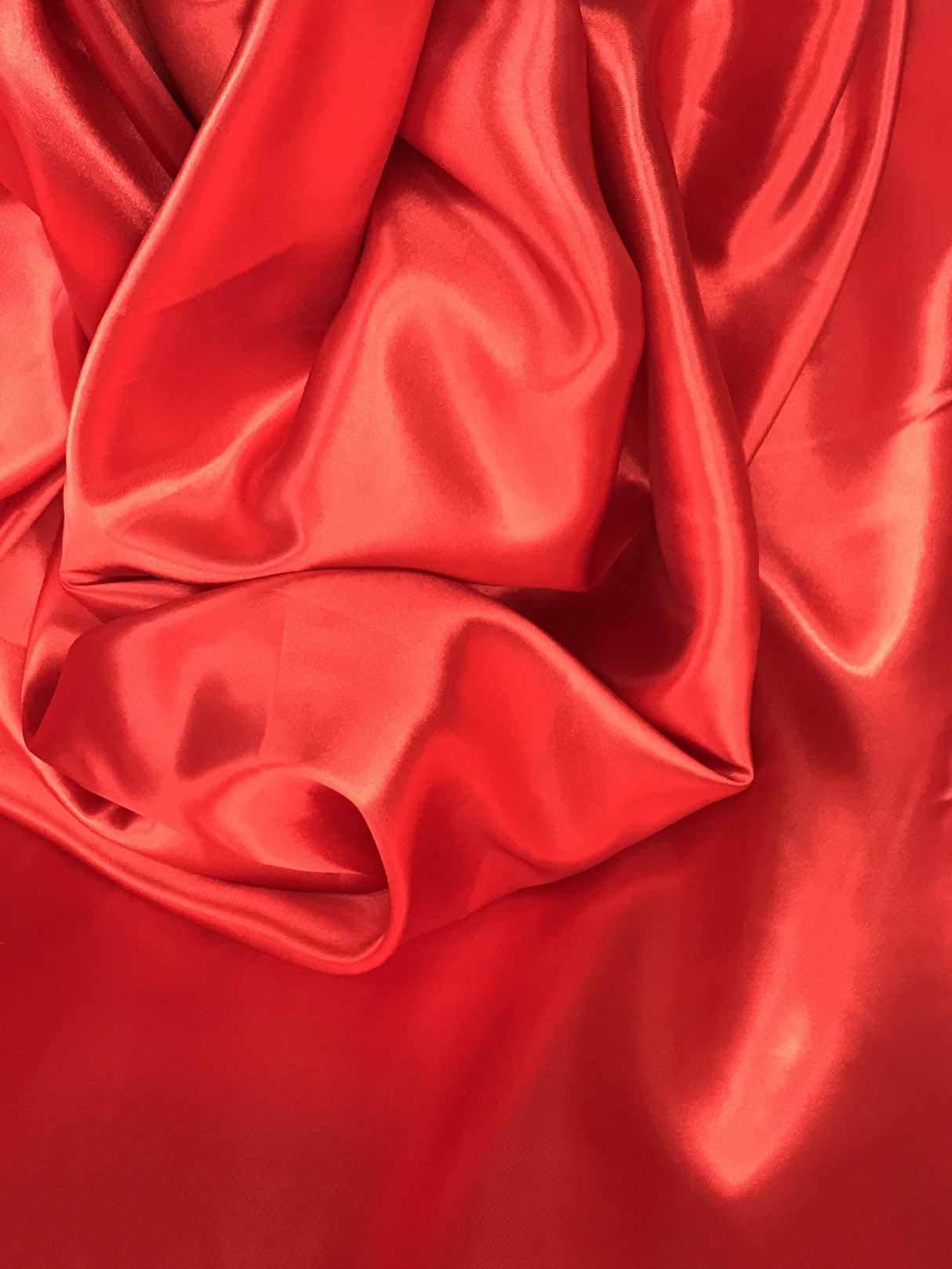 Red Medium Satin Polyester Fabric - Red, Satin, 58"-60" Wide