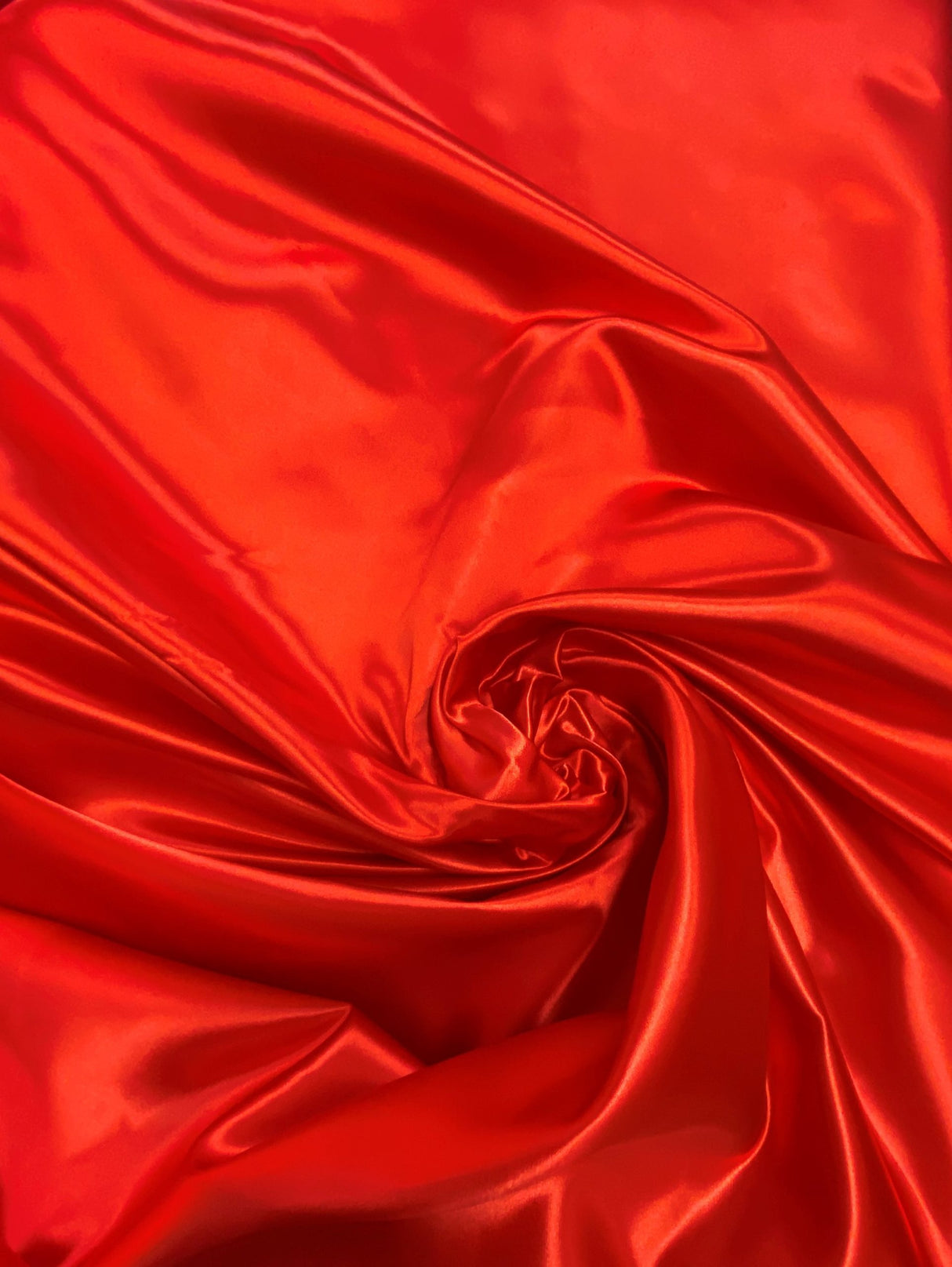 Red Bridal Satin Polyester Fabric - Red, Sheen, 58"-60" Width (1 Yard)
