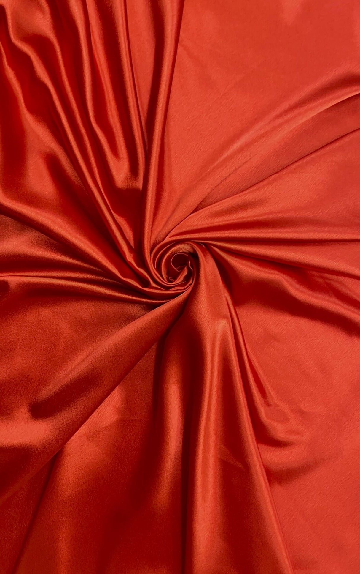 Crepe Satin Polyester Fabric - Red, Shiny, 58" Width (1 Yard)