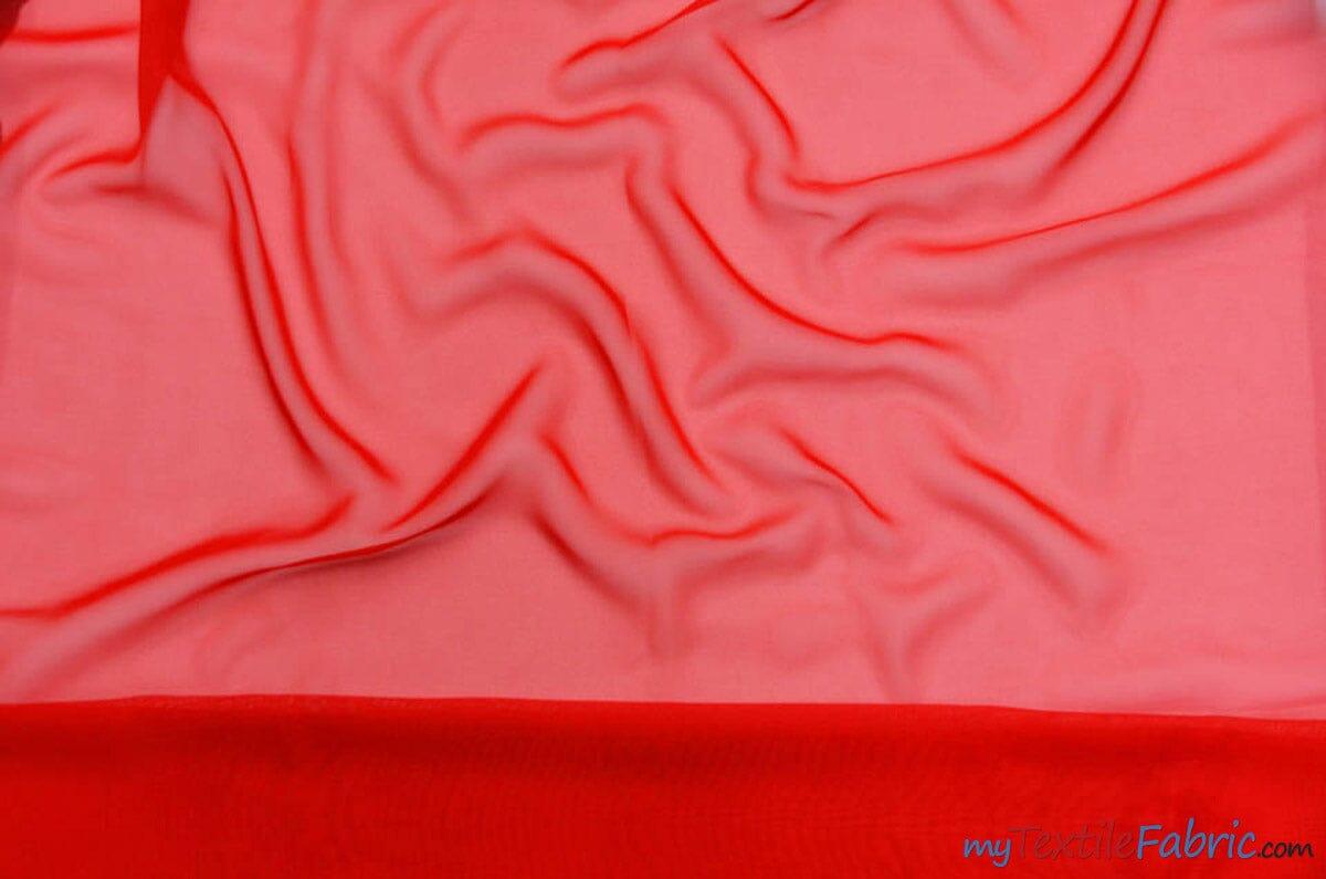Double Georgette 100 Percent Polyester Fabric - Sheer Crepe Texture, 60" Width, Multiple Colors (1 Yard)