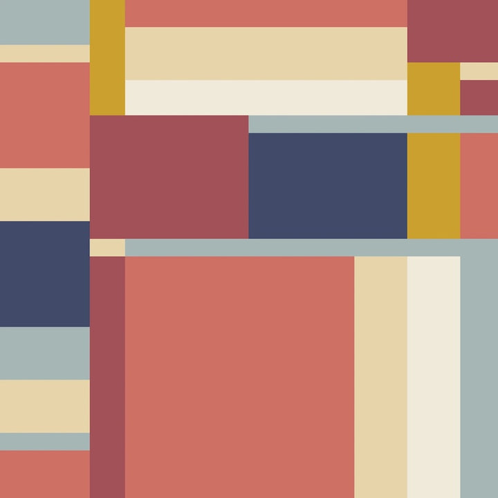 Cotton Print Fabric Red and Navy Oak Park