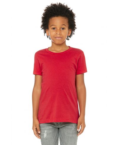 Bella Canvas 3001Y Airlume Combed And Ring-Spun Cotton Fabric - Red, Crew Neck, Short Sleeve (1 Shirt)