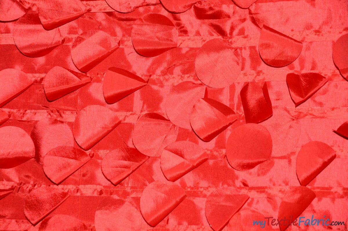 Petal Taffeta Polyester Fabric - Round Petal Texture, 57" Width, Multiple Colors (1 Yard)
