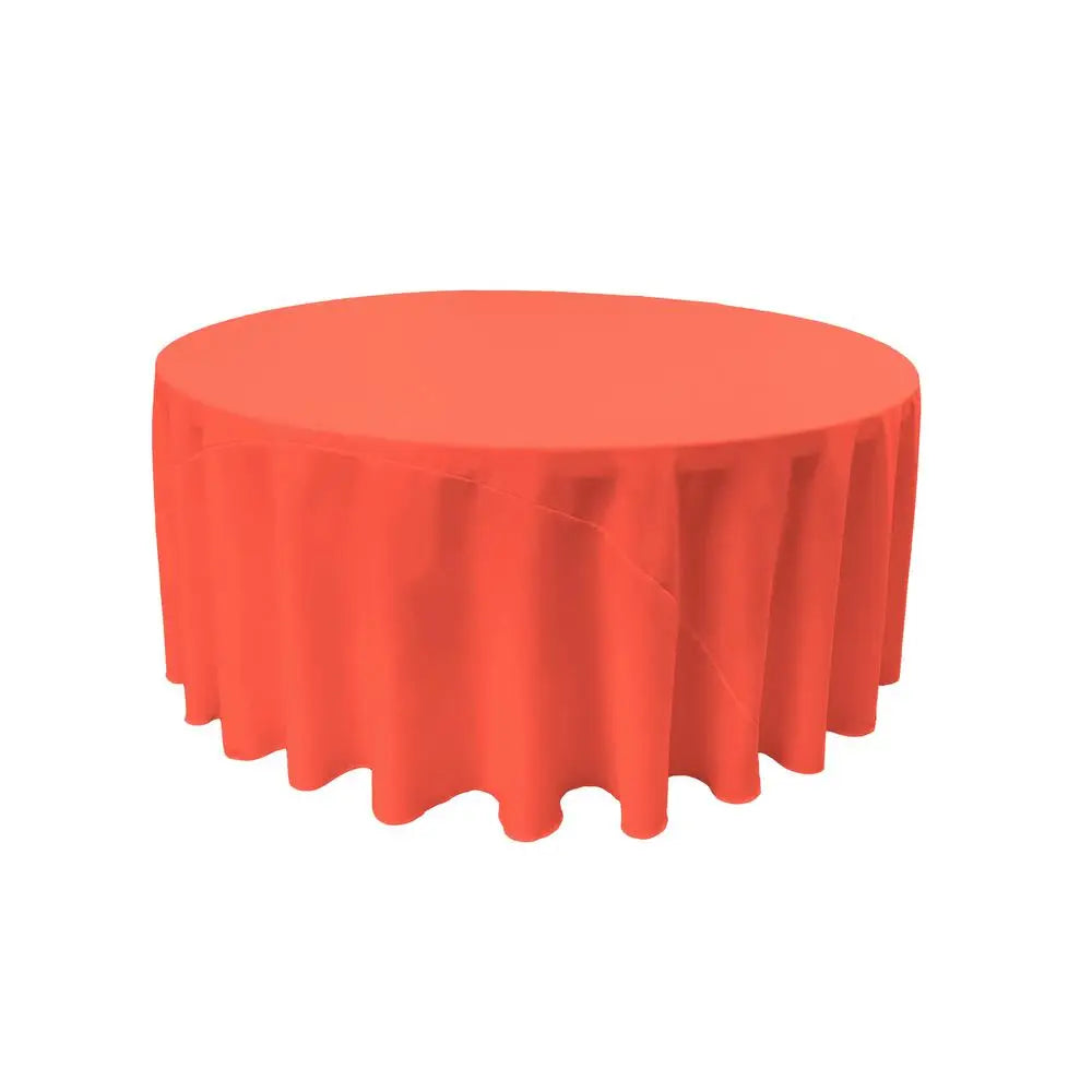 Coral 100% Polyester Round Tablecloth 108″