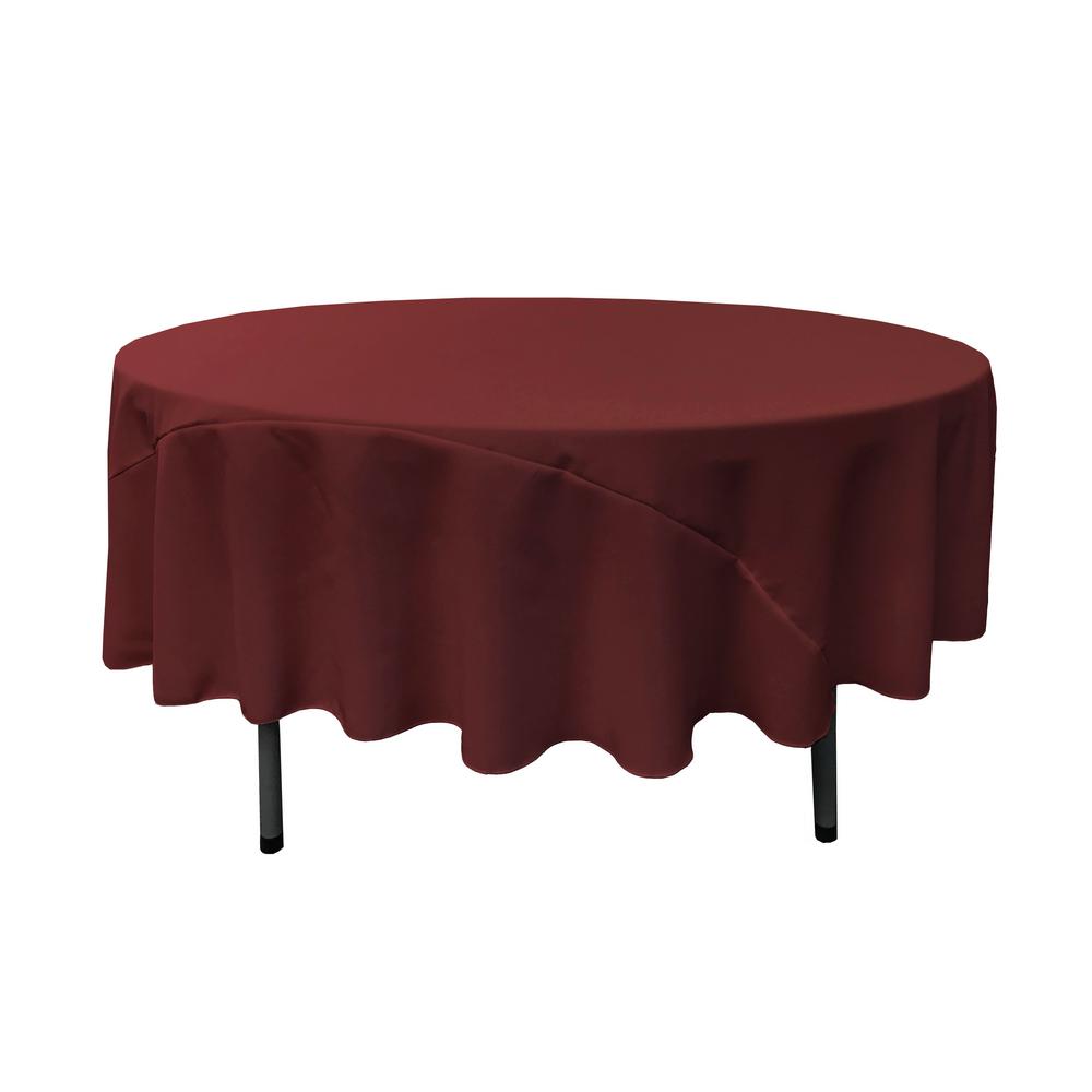 90″ Burgundy Polyester Round Tablecloth