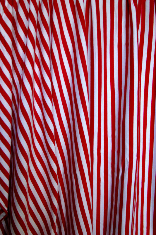 Cotton Lycra Jersey Knit Red and White Stripes 24" Remnant