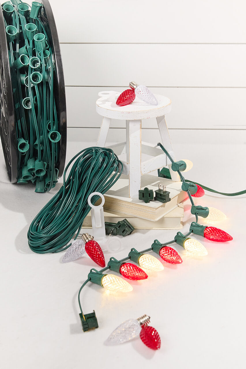 250' Outdoor Christmas Lighting Kit - Warm White/Red