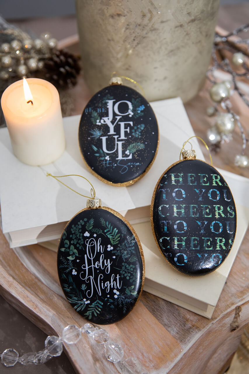 5” Nativity Scene Glass Disc Ornament