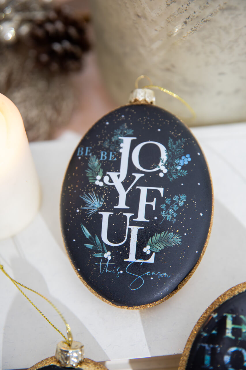5” Nativity Scene Glass Disc Ornament