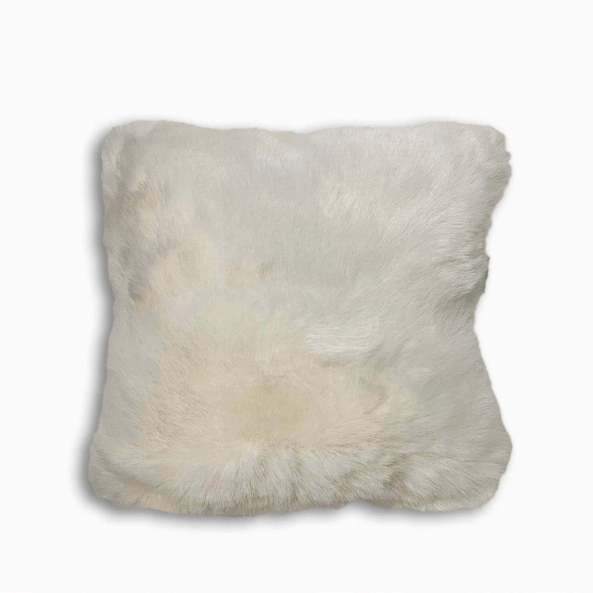 Renne Pillow Collection Sheepskin Fabric - White, Tip Dye Gray, 20" X 20" (1 Pillow)
