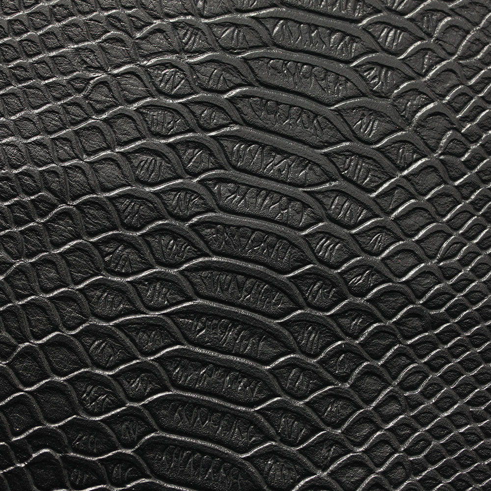 Reptile Polyurethane/Polyester Fabric - Black Reptile Texture, 58" Width (1 Yard)