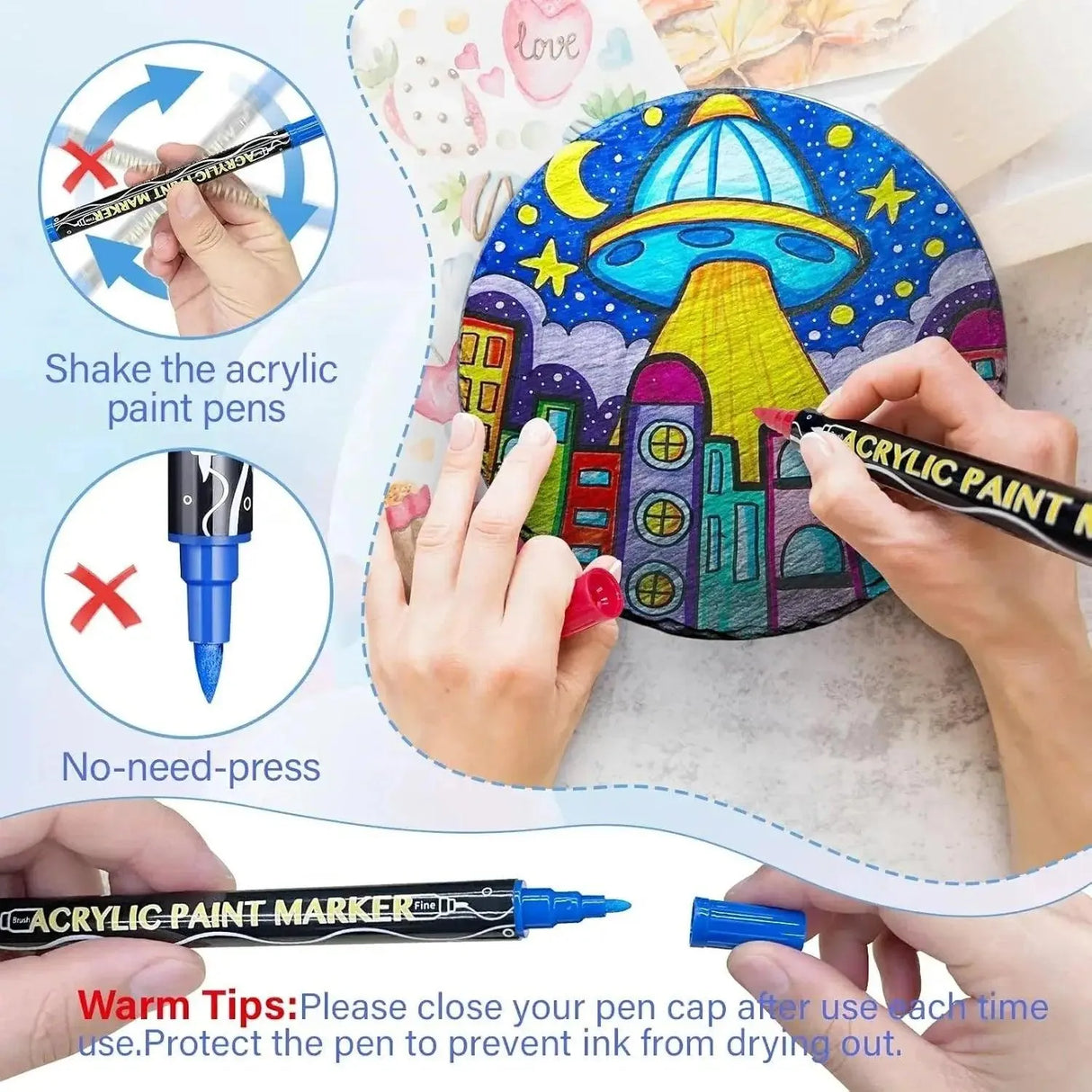 Resin Acrylic Paint Markers - 36 Colors